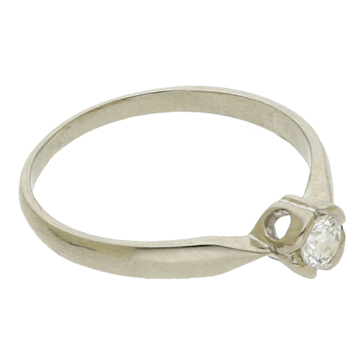 Diamantring 585/14 K Weißgold Solitärring 1 Brillant ca. 0,25ct.  (H) Weiß (Si) Kleine Einschlüsse
