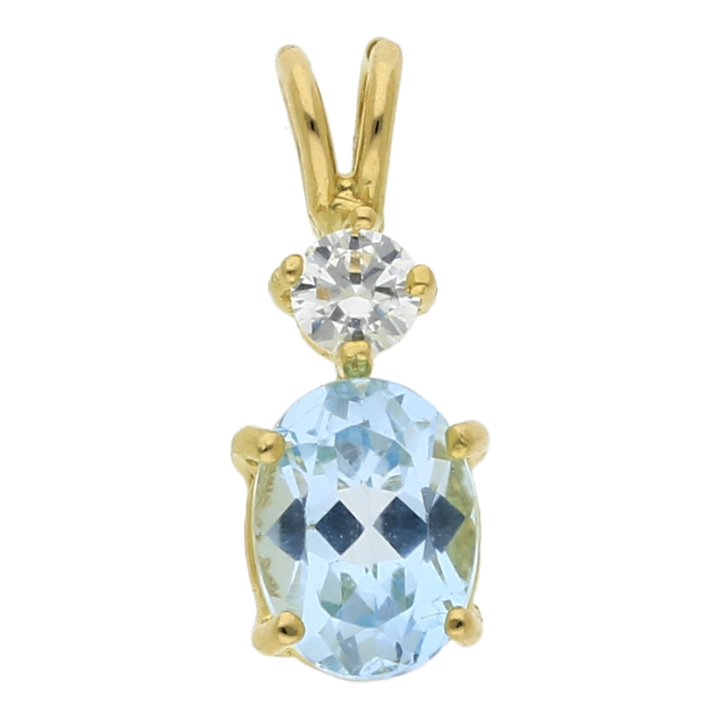 Blautopas Anhänger 750/ 18 K Gold