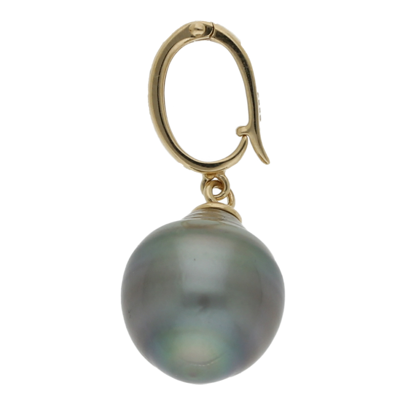 schwarze Tahiti-Perle Anhänger/Clip 14K/750