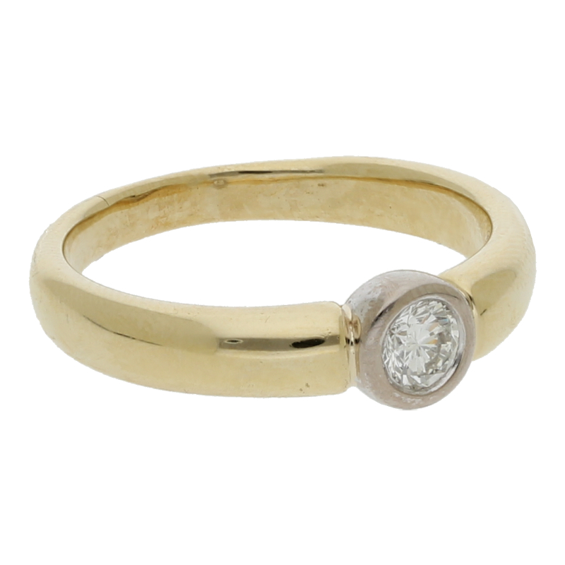 Solitär Brillant Ring 585/ 14 K Gold