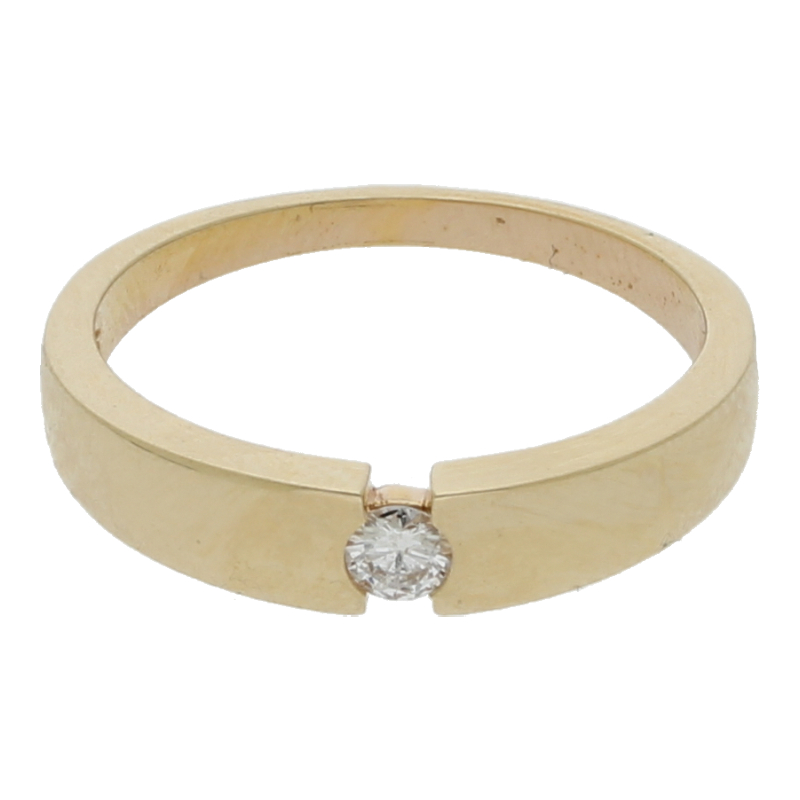 Solitär Brillant Ring 375/ 9 K Gold