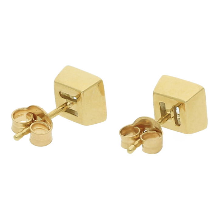 Farbsteinohrringe 585/14 K Gelbgold Aquamarin Breite 6,0 mm