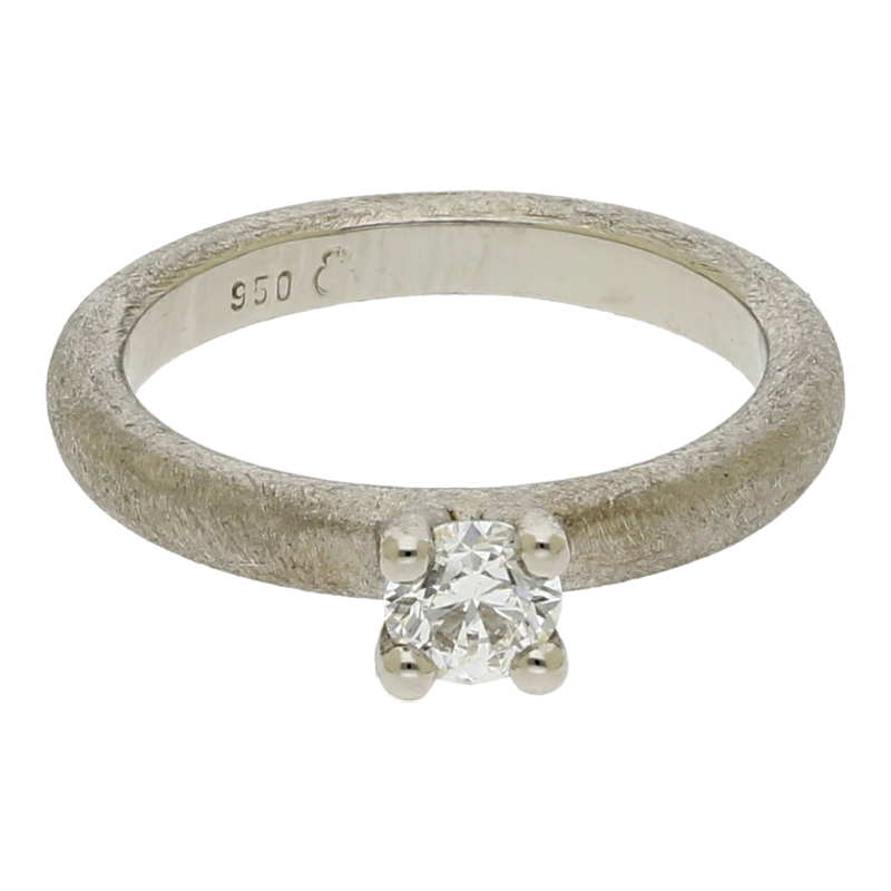 Brillant Ring 0,50 ct mit Expertise 950/ Platin