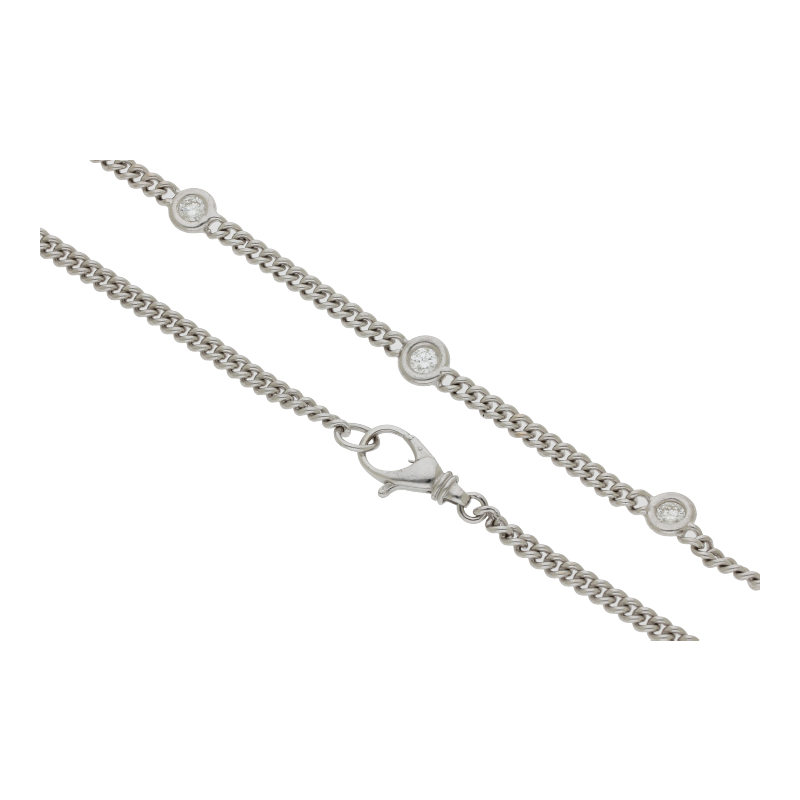 Panzerkette mit 9 Brillanten, ca. 2,7 ct, NP ca. 11500 €