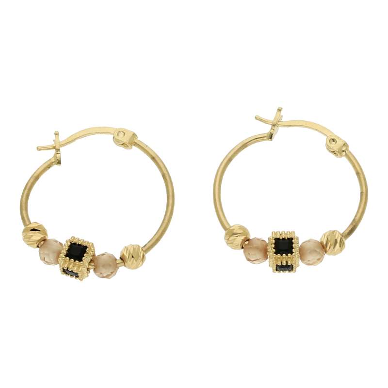 Kleine Creolen mit Steinbesatz 585 Gold
