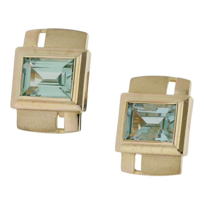 Farbsteinohrringe mit Diamant 333/8 K Gelbgold Farbsteine Zirkonia Ohrstecker