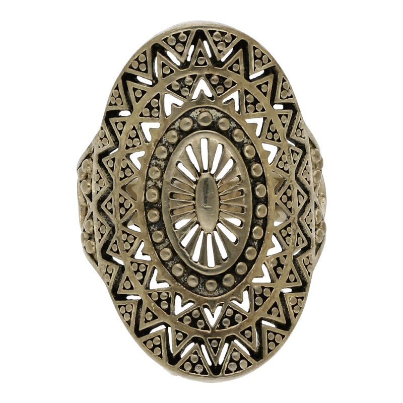 Ethno Silber Ring Oval 925 Sterling Silber