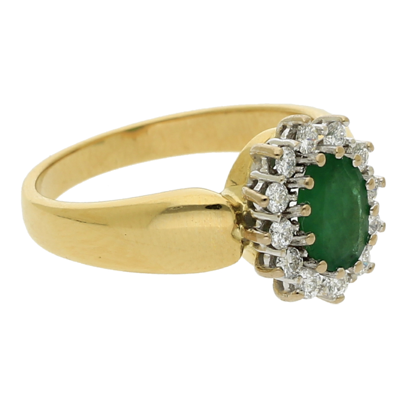 Smaragd Brillant Ring 750/ 18 K Gold