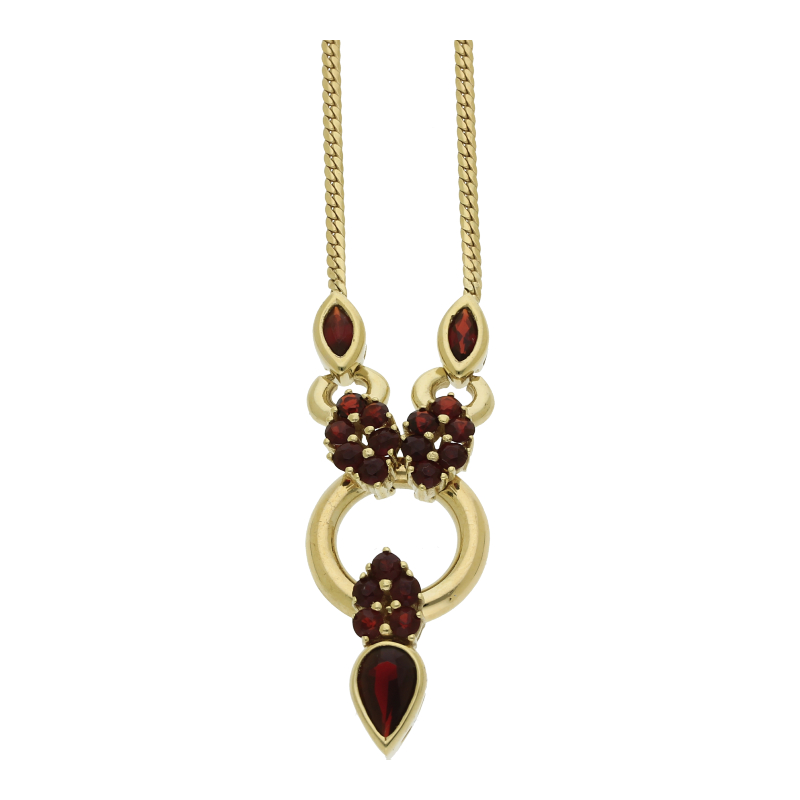 Granat Collier 45 cm Länge 333/ 8 K Gold