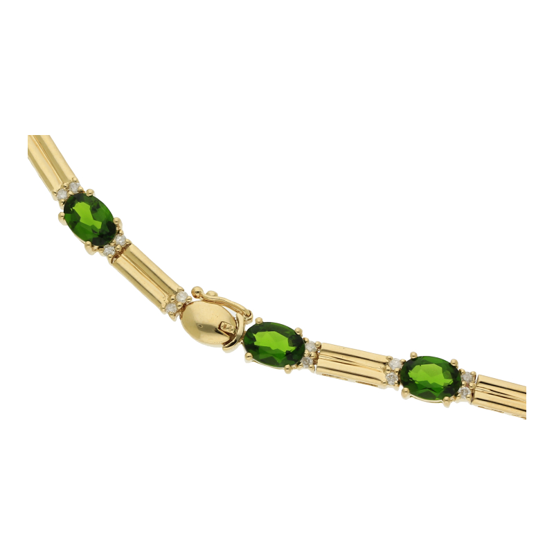 Chromdiopsid Diamant Collier 585 Gold