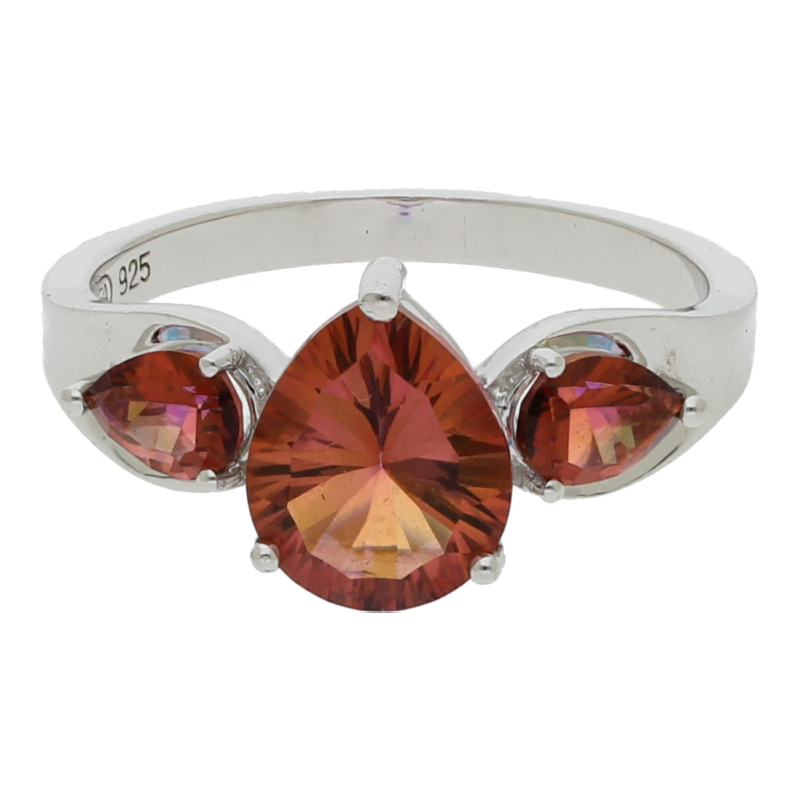 Ring mit roten Farbsteinen 925 Silber