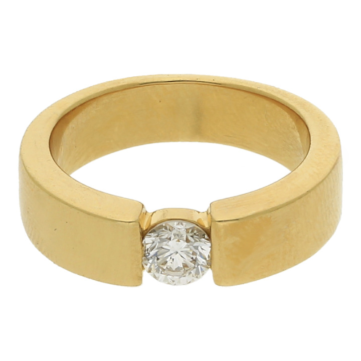 Solitärring 750 /18 K Gelbgold 1 Brillant ca. 0,50ct.  (H) Weiß (Si) Kleine Einschlüsse