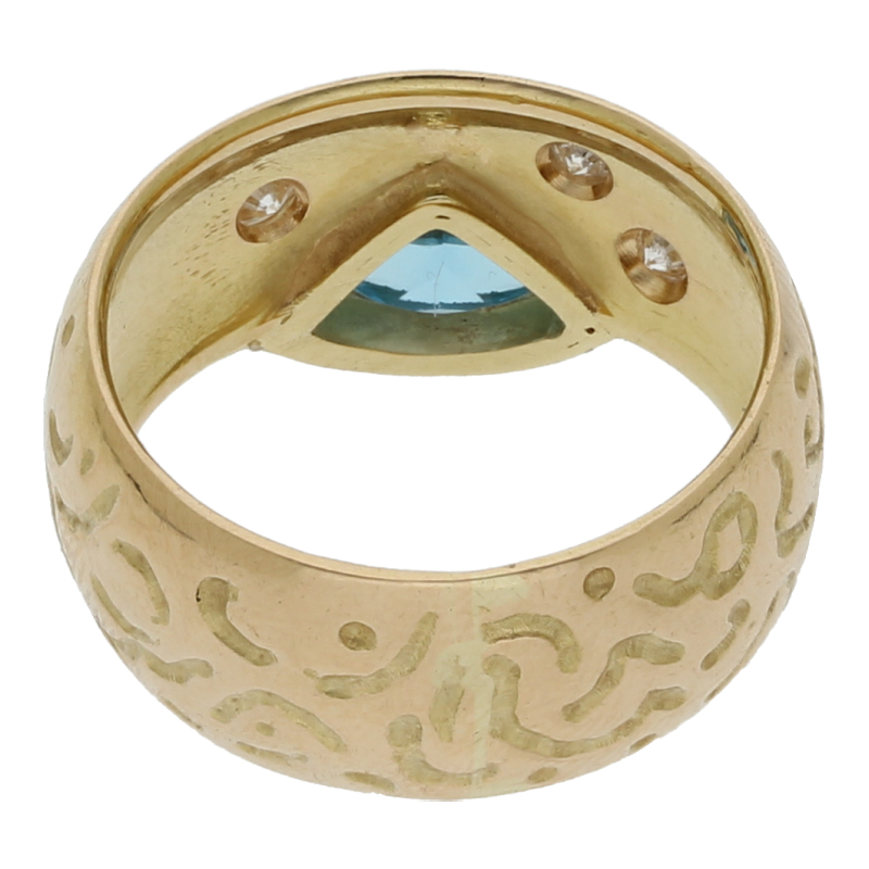 Blautopas Brillant Ring 750/ 18 K Gold
