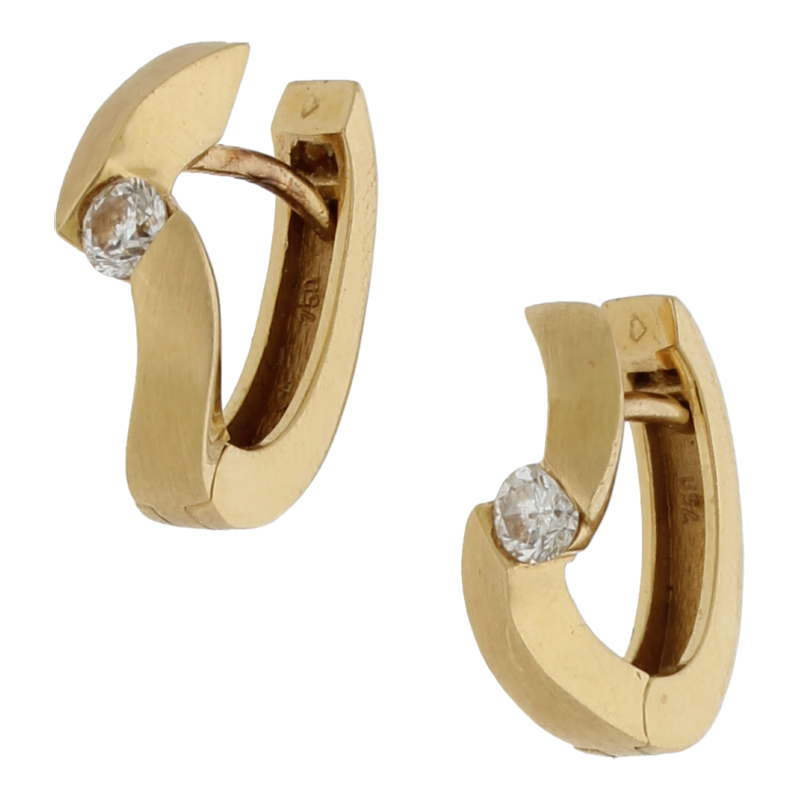 Creolen passend zu Spannringen mattiert 750/18K Gold