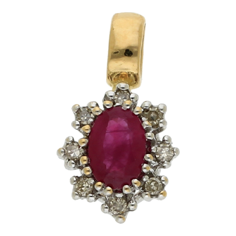 Rubin Diamant Anhänger 18K/750 Gold