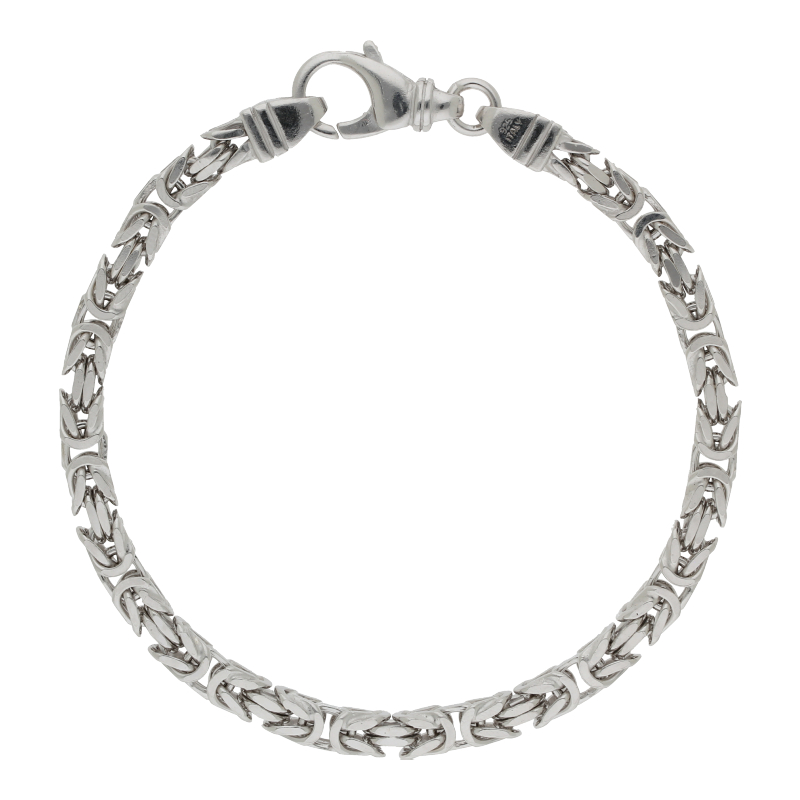 Armschmuck 925 Silber rhodiniert Königskette Breite 4,5 mm Länge 21 cm