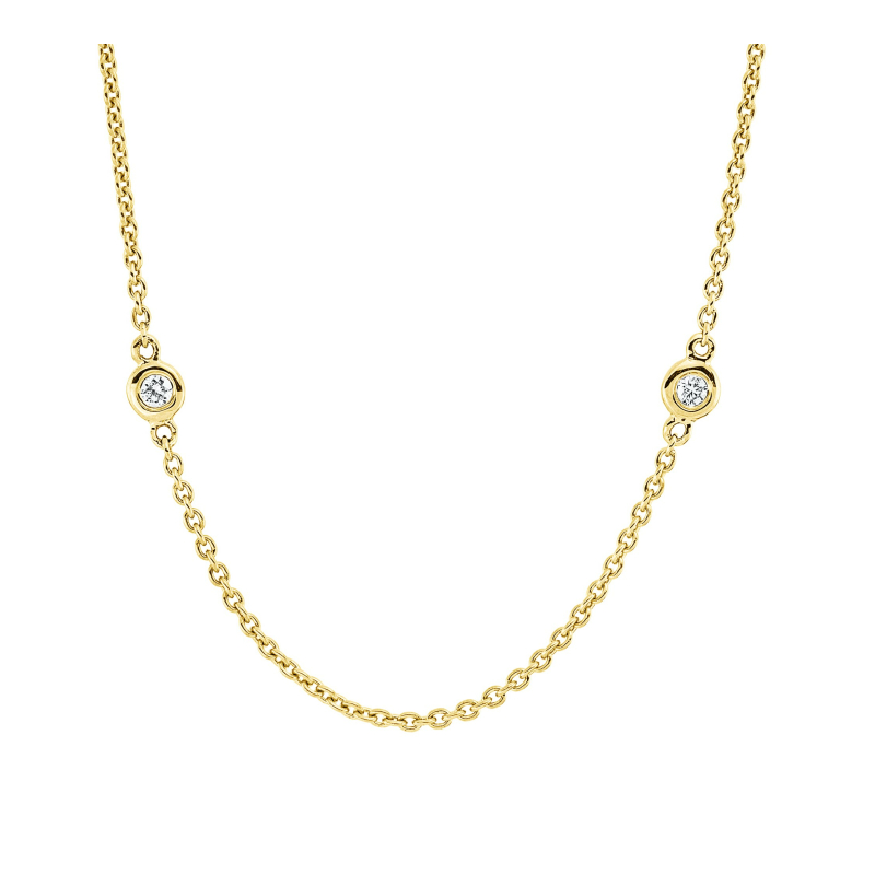 Brillant Collier 0,15 ct 45 cm Länge 750/ 18 K Gold