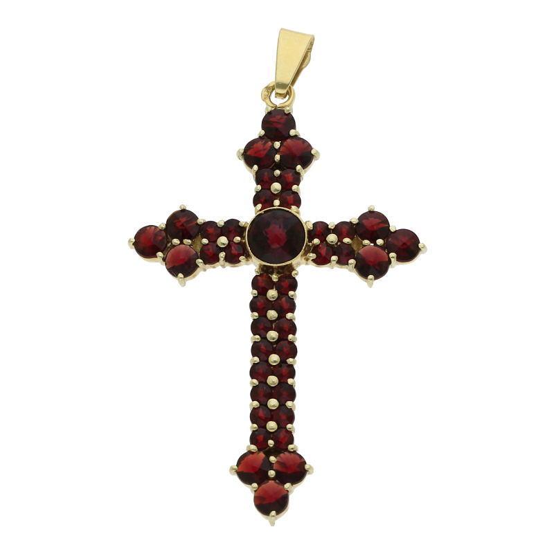 Granat Kreuz 585/ 14 K Gold