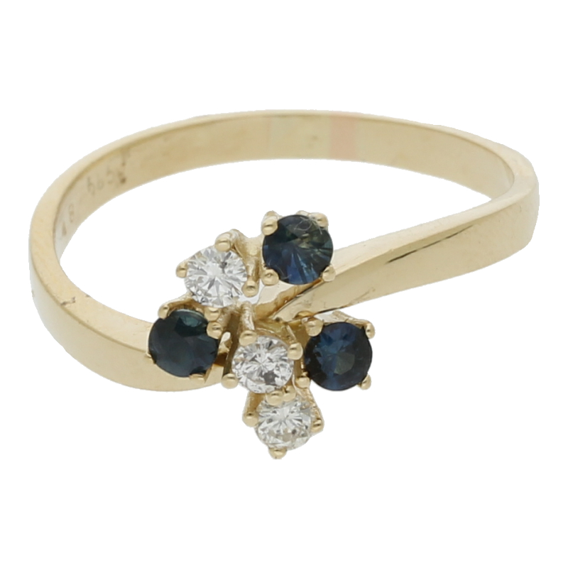 Saphir Brillant Ring 585/ 14 K Gold