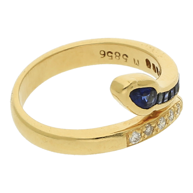 Saphir Brillant Ring 750/ 18 K Gold