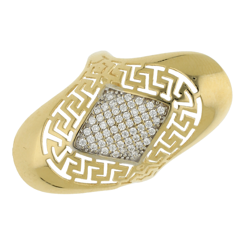 Ring mit weißen Steinen Greco 585 Gold