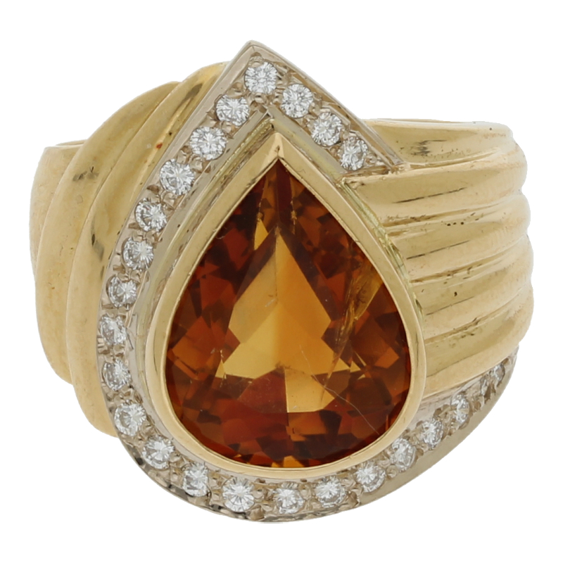 Großer Unikat Ring mit Citrin, NP ca. 6800,-€