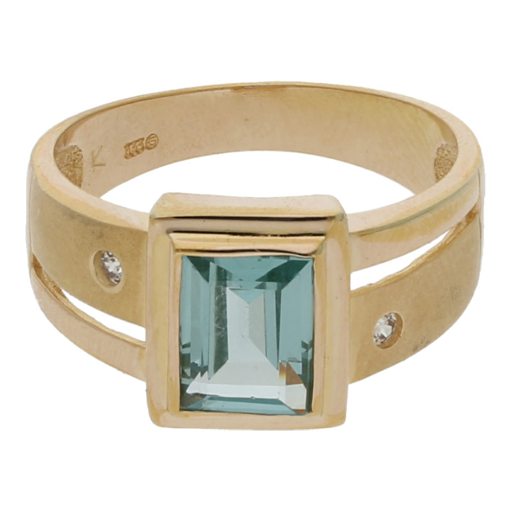 Farbsteinring 333/8 K Gelbgold Farbsteine Zirkonia Weite 58