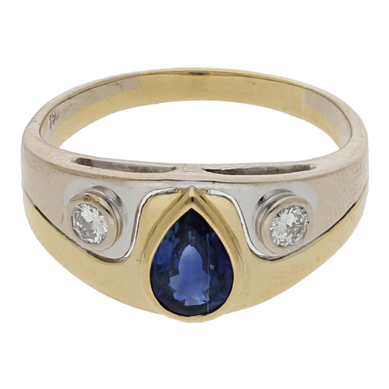 Saphir Brillant Ring 750/ 18 K Gold
