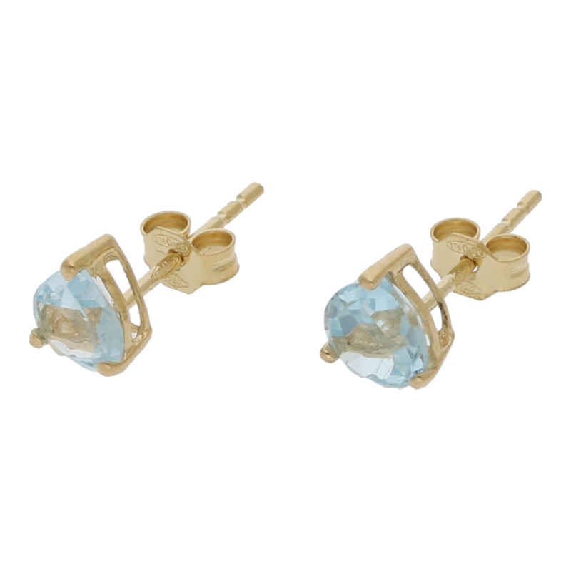 Blautopas Ohrstecker 750/ 18 K Gold