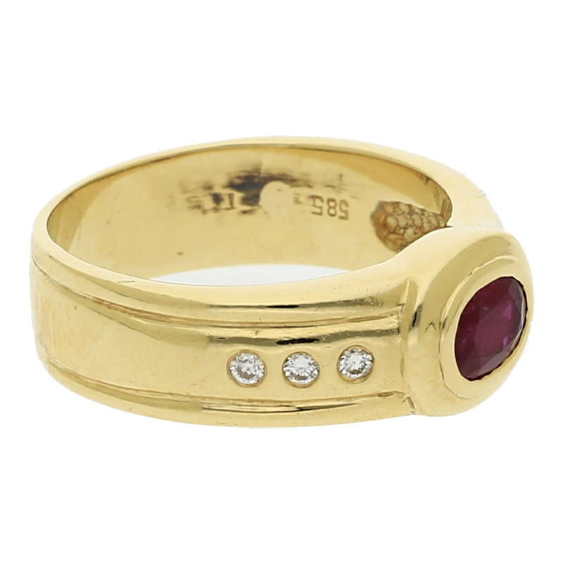 Rubin Brillant Ring 585/ 14 K Gold