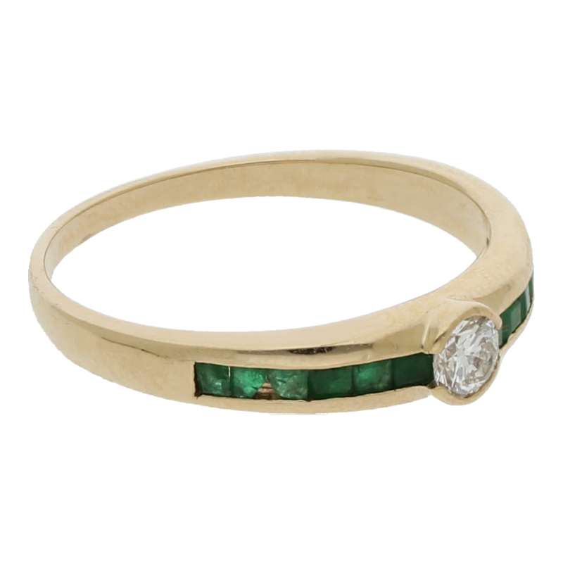 Brillant Smaragd Ring 585/ 14 K Gold