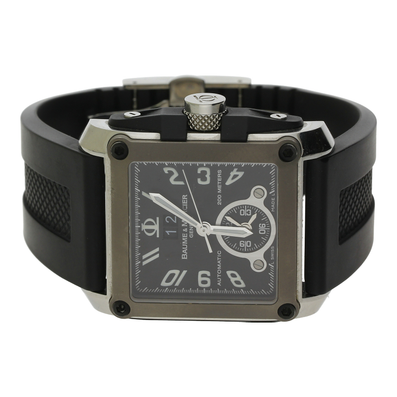 Baume & Mercier Hampton XL Magnum Automatik 65590 Dual Time Großdatum 37 mm Originalbox