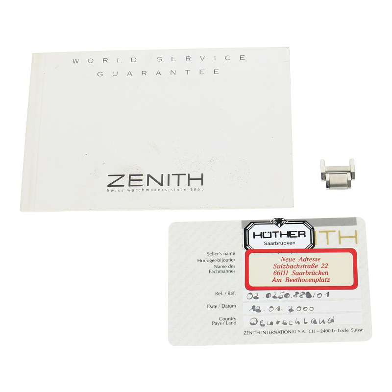 Zenith Port Royal 02.0250.886 Quarz Edelstahl Papiere 2000