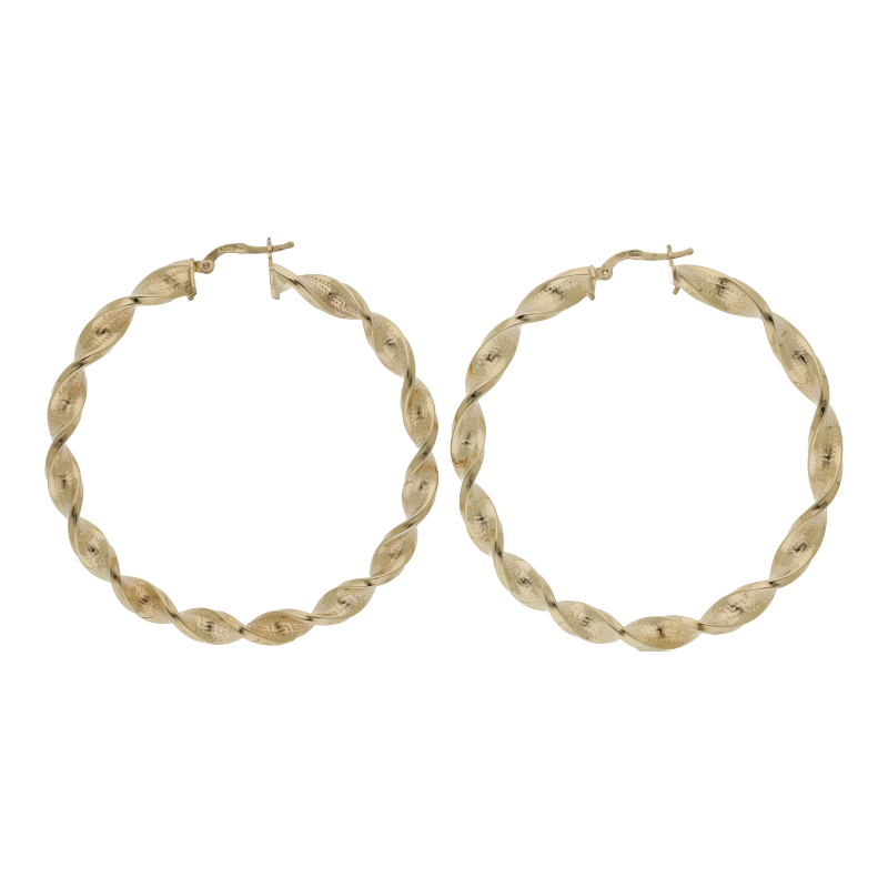 Große Creolen gedreht 585 Gold