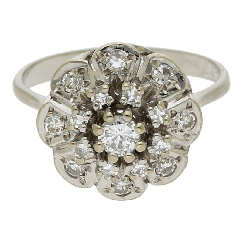 Diamant Brillant Ring ca. 0,51 ct H-VS 585 Weißgold