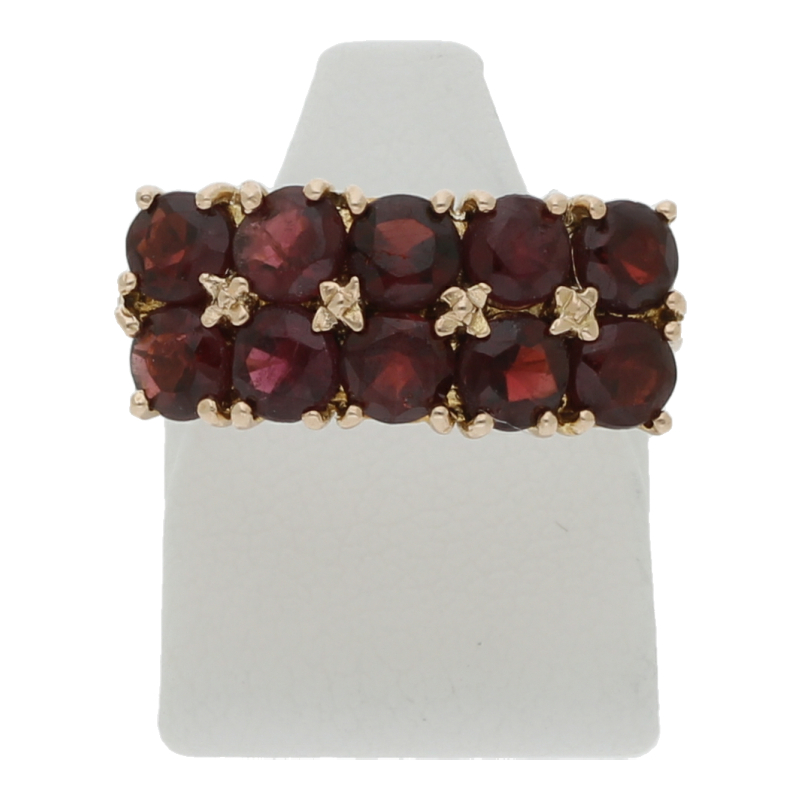 Granatring 585/14 K Gelbgold Granat Weite 54