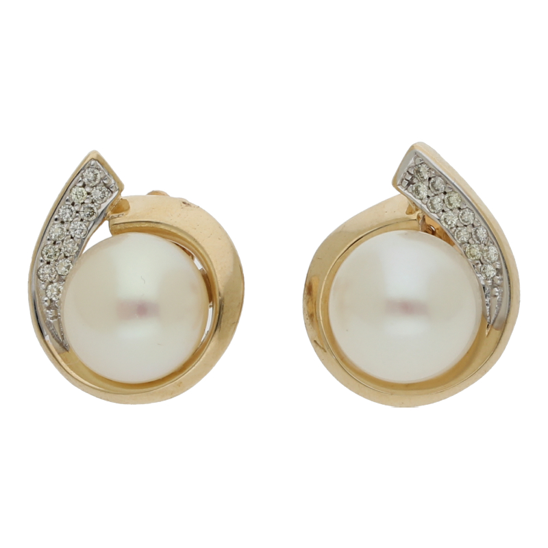 Zuchtperle Brillant Ohrstecker 585/ 14 K Gold