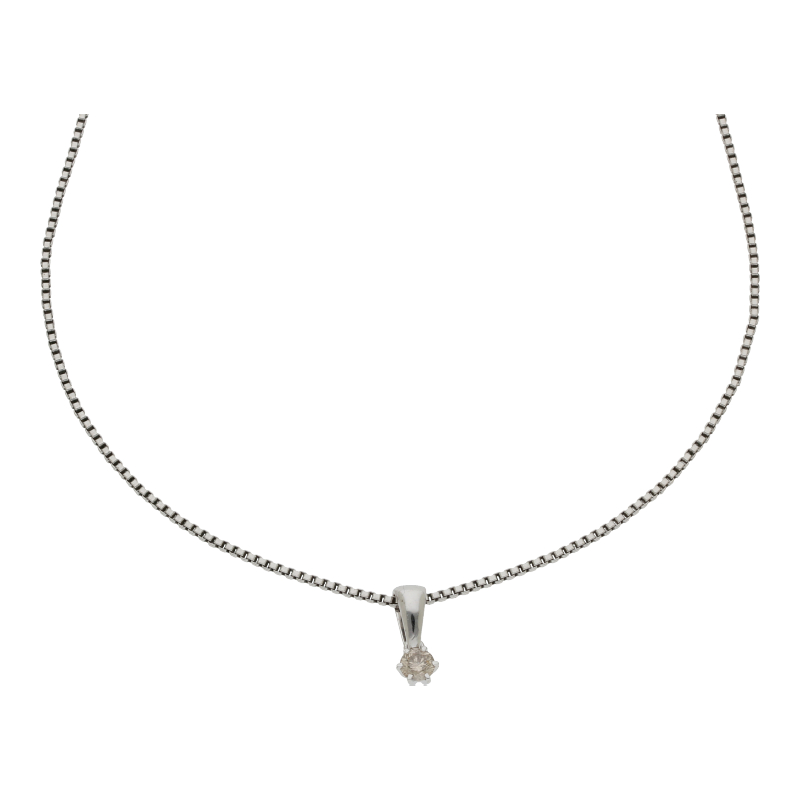 Brillant Anhänger mit Kette 45 cm Länge 333/ 8 K Gold