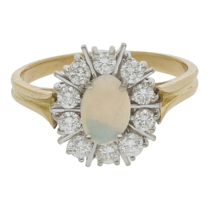 Vintage Opal-Brillant Ring/ Gutachten 1.600,00