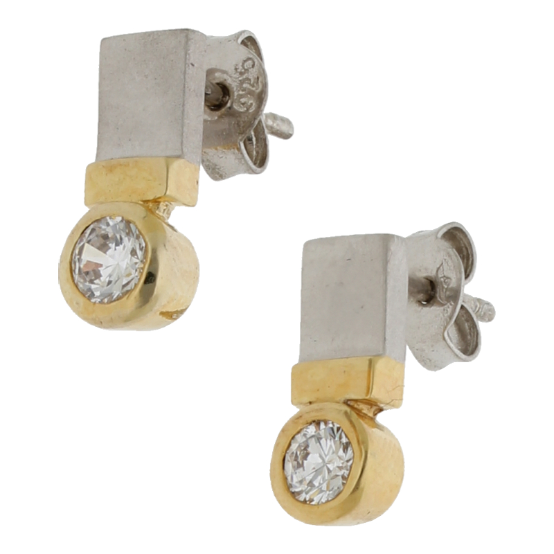 Ohrstecker 925/ Silber Bicolor