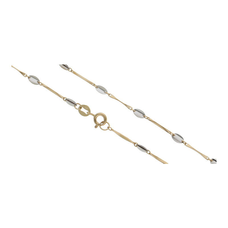 Halsschmuck 585/14 K Gelb-/Weißgold Länge 40 cm, ca. 1,5-2,5 mm