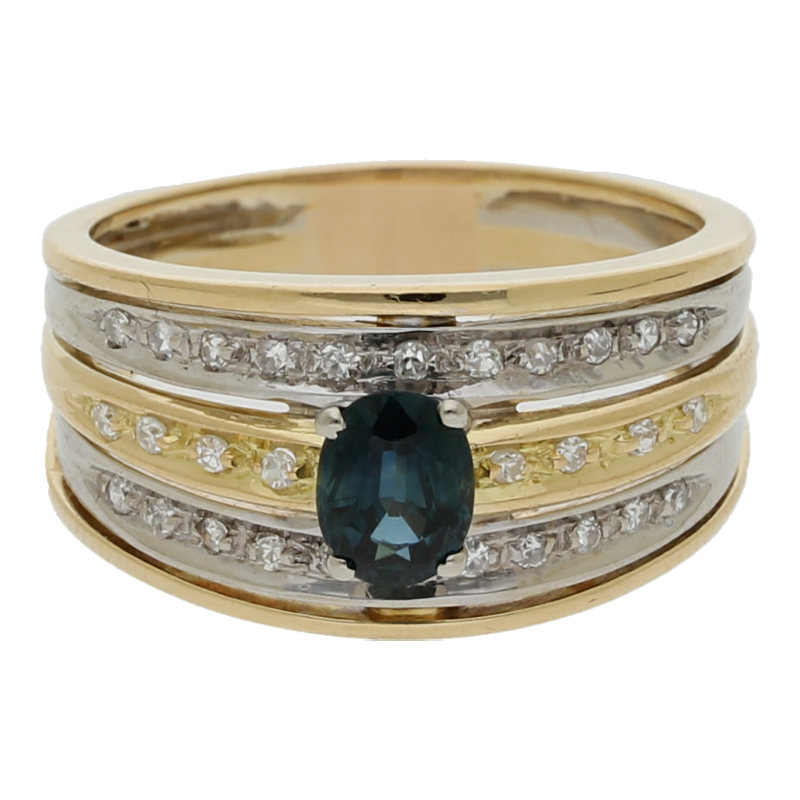 Breiter Saphir Brillant Ring 11,5 mm, ca. NP 2500 €