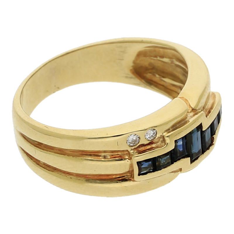 Saphir Brillant Ring 585/ 14 K Gold