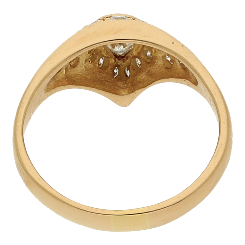 Diamantring 750 /18 K Gelbgold Brillant ca. 0,75ct.  (H) Weiß (Si) Kleine Einschlüsse