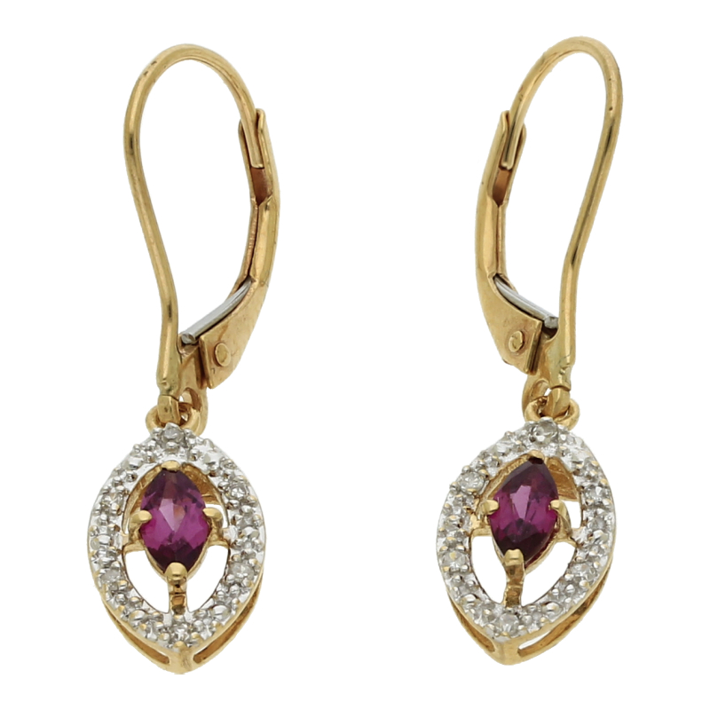 Rhodolith Ohrhänger 333/ 8 K Gold