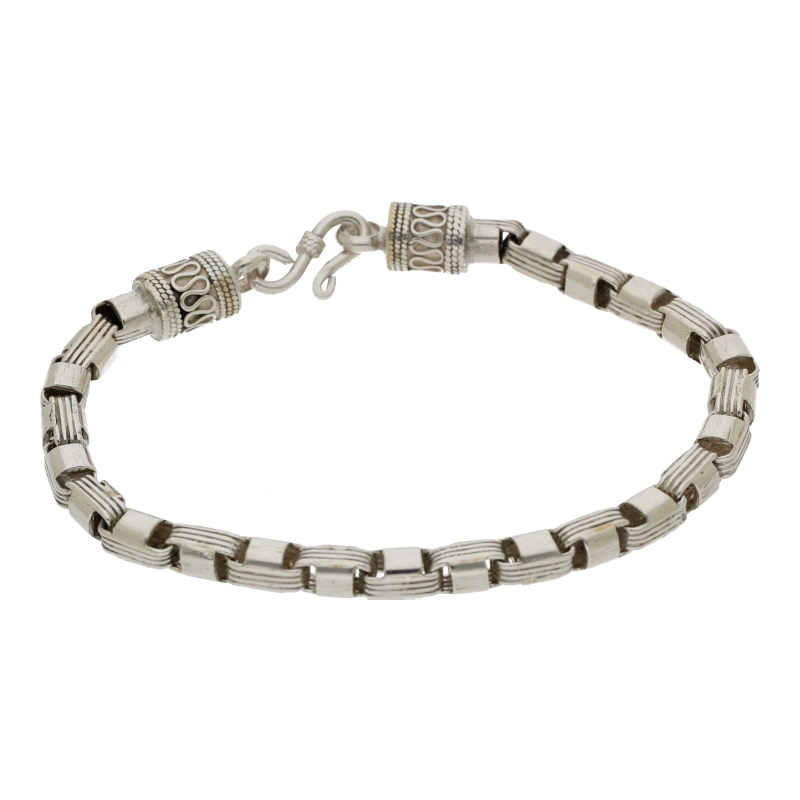 Gliederarmband mit Hakenverschluss Silber