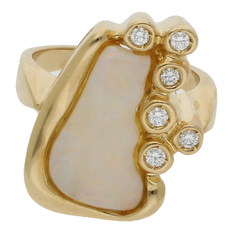 Unikat Opalring mit Brillanten 750/18K /wert 4.800