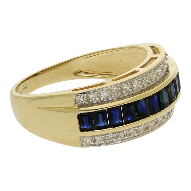 Saphir Diamant Ring 585/ 14 K Gold