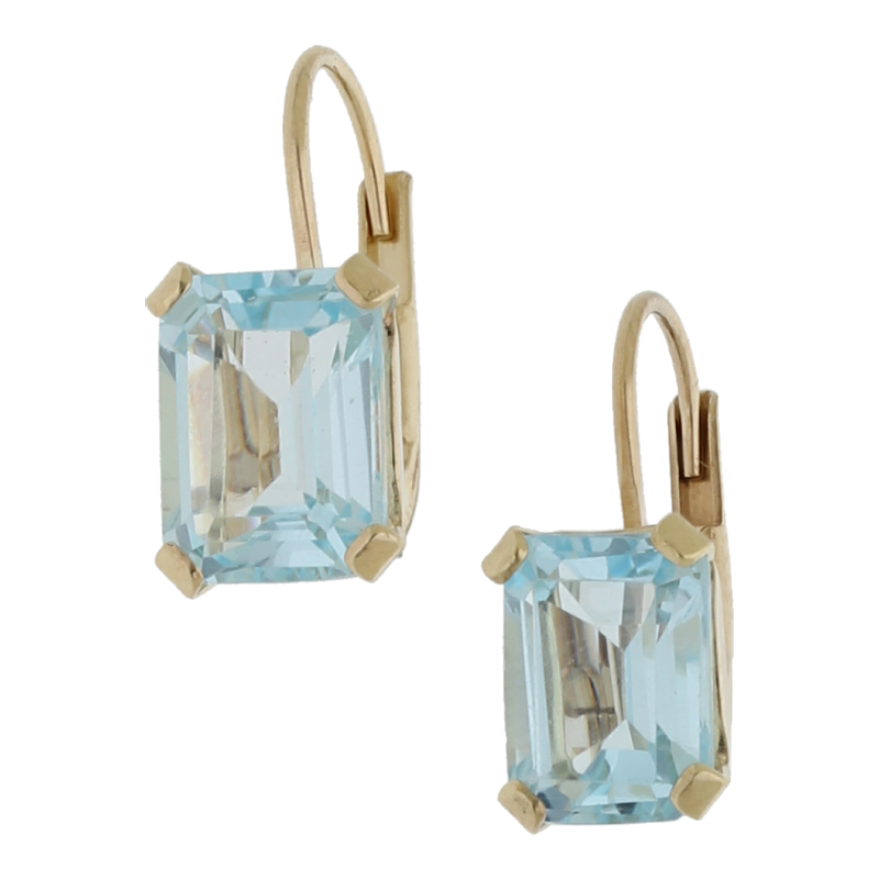 Blautopas Ohrhänger 333/ 8 K Gold