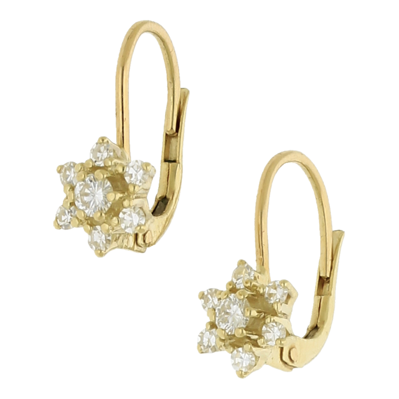 Diamant Ohrringe Stern 14K/585 / NP ca. 600 €